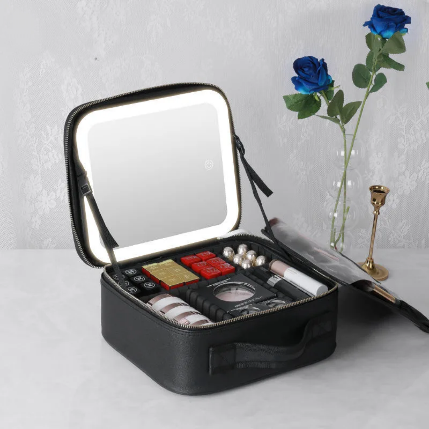 Makeup Case with LED Mirror