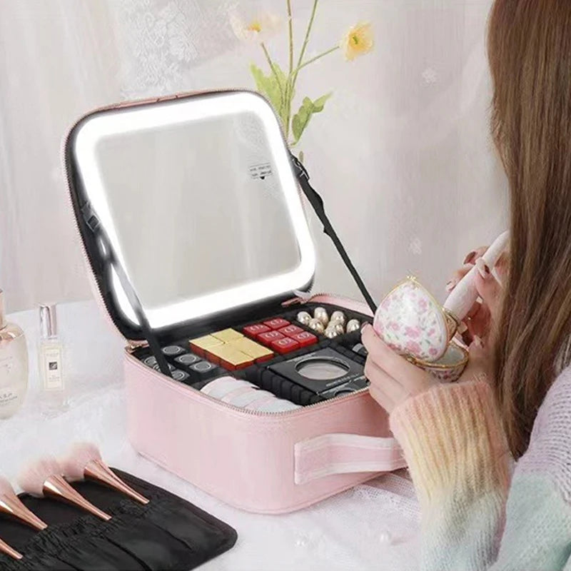 Makeup Case with LED Mirror